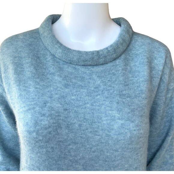 Helmut Lang Sweater Womens sz S Padded Neck Pullover Wool Blend Light Blue $345 - Picture 5 of 12